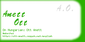 anett ott business card